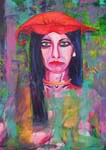 dame mit hut, 50x70, 2010-16