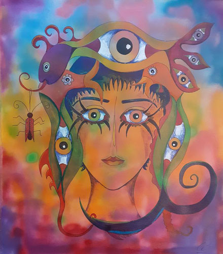 connected 1, 90x80cm, acrylic-indian ink, 2020