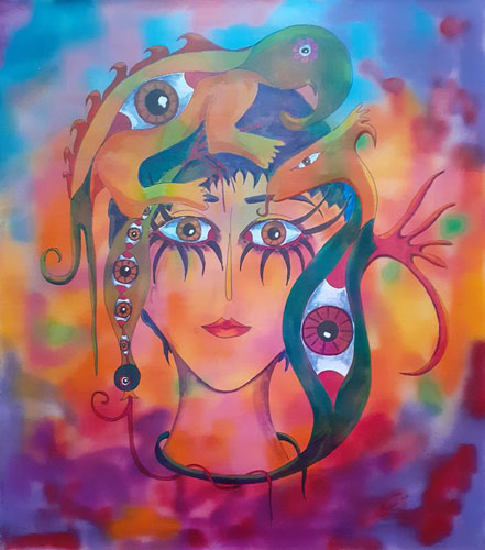 connected 2, 90x80cm, acrylic-indian ink, 2020
