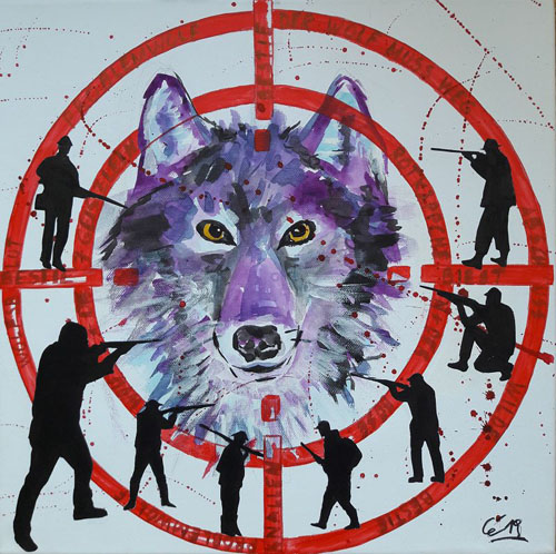 jaegerlatein, 40x40, mixed media, 2019