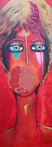 stumme zeugin, 80x30, mixed media, 2019