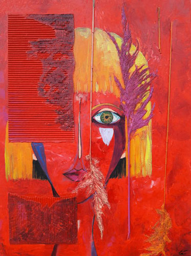 versteckt, 80x60, mixed media, 2019
