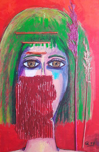 verstummt, 70x50, mixed media, 2019